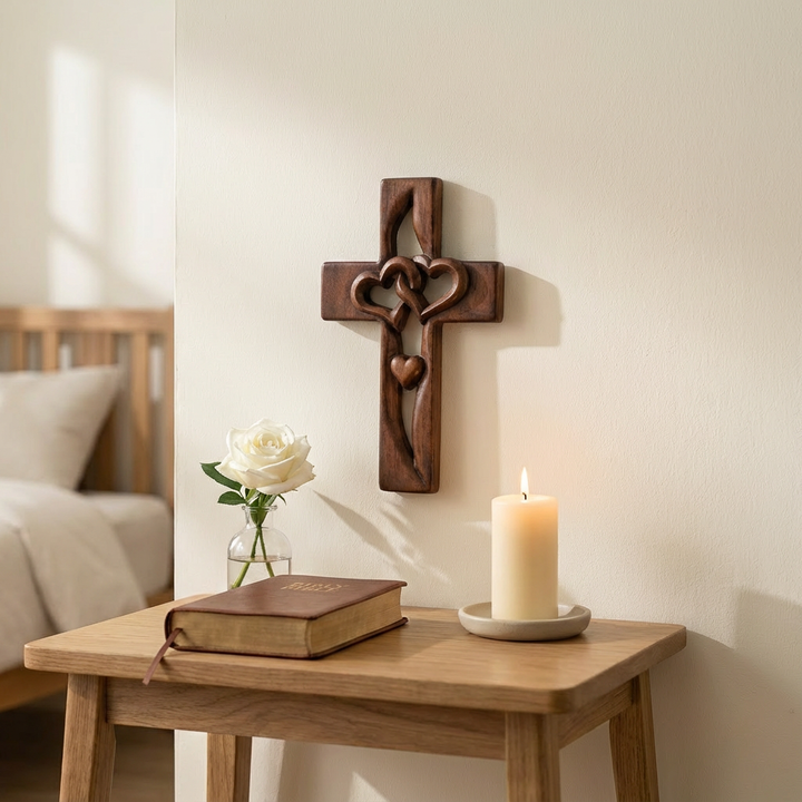 Everheart™ – Intertwined Heart Cross Wall Décor