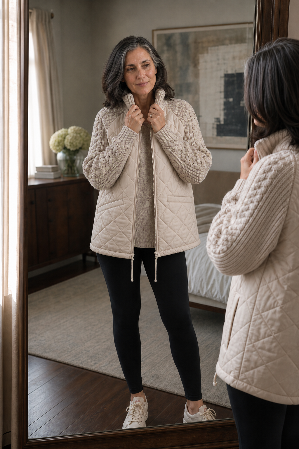 Knitpuff – Knit-Panel Quilted Patchwork Puffer Jacket
