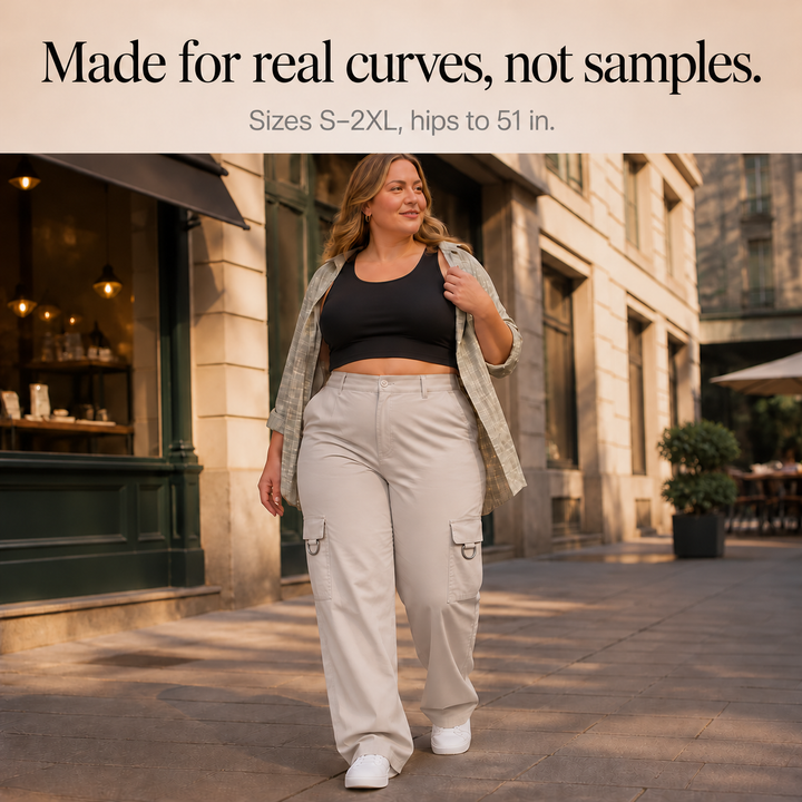 Waistline – High-Waisted Straight-Leg Cargo Pants