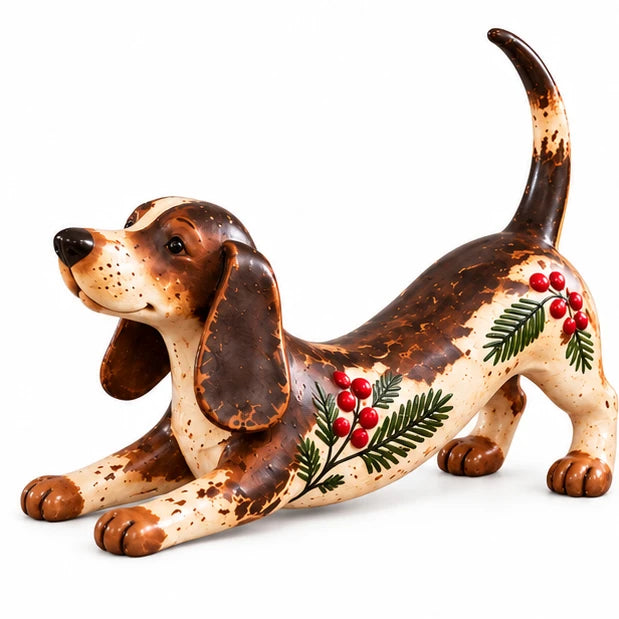 Dashwood Hollow – Hand-Painted Dachshund Christmas Figurine