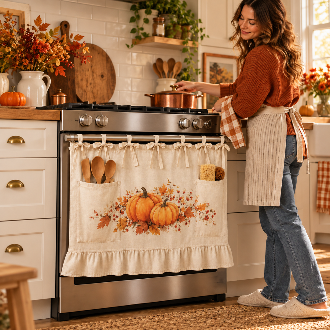 Hearth & Hem – Pumpkin Ruffled Kitchen Handle Skirt