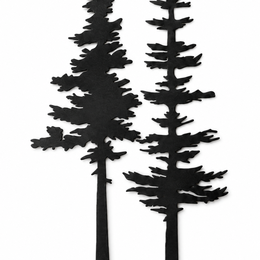Duskgrove – Dimensional Pine Trees Metal Wall Art