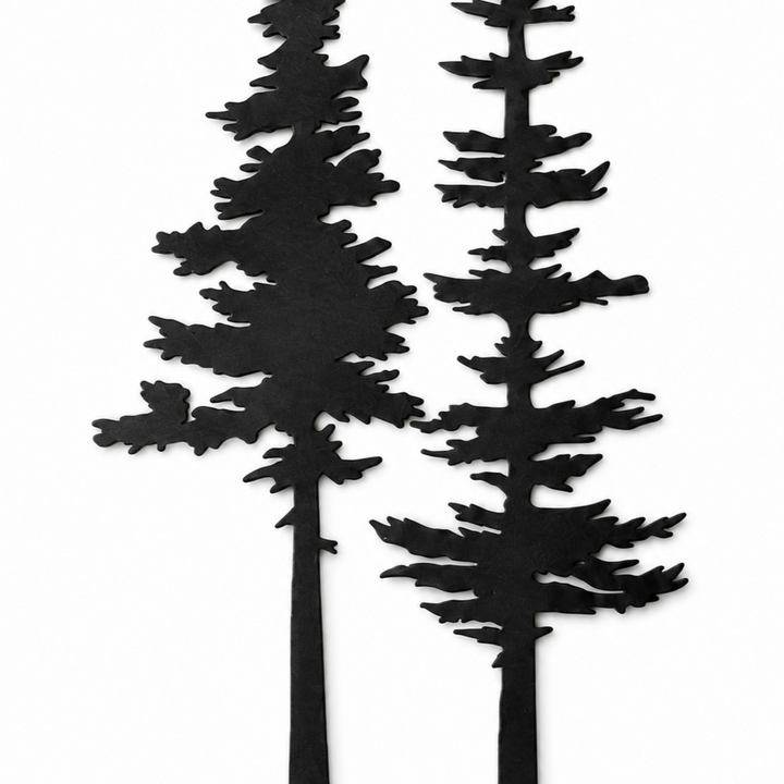 Duskgrove – Dimensional Pine Trees Metal Wall Art