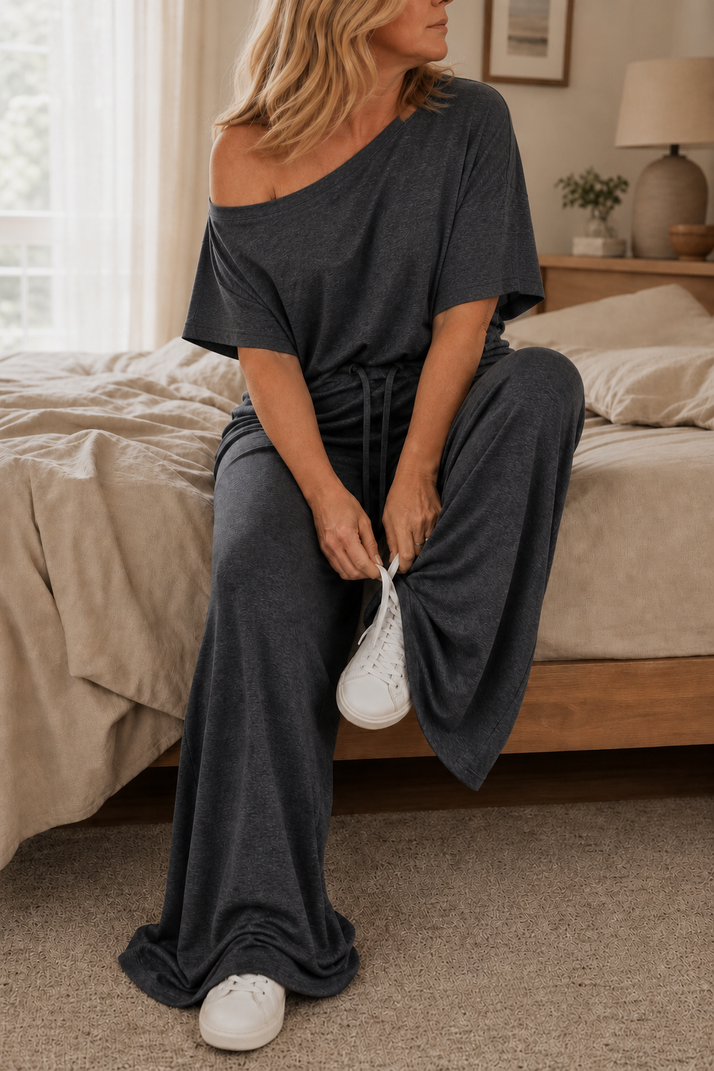 Wearbella – Off-Shoulder Wide-Leg Two-Piece Set