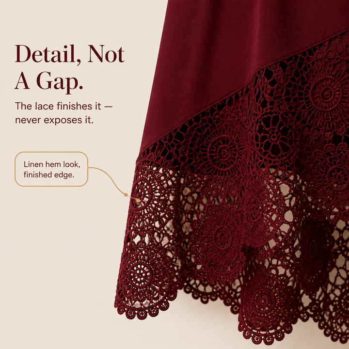 Wearbella – Off-Shoulder Lace Hem Midi Dress