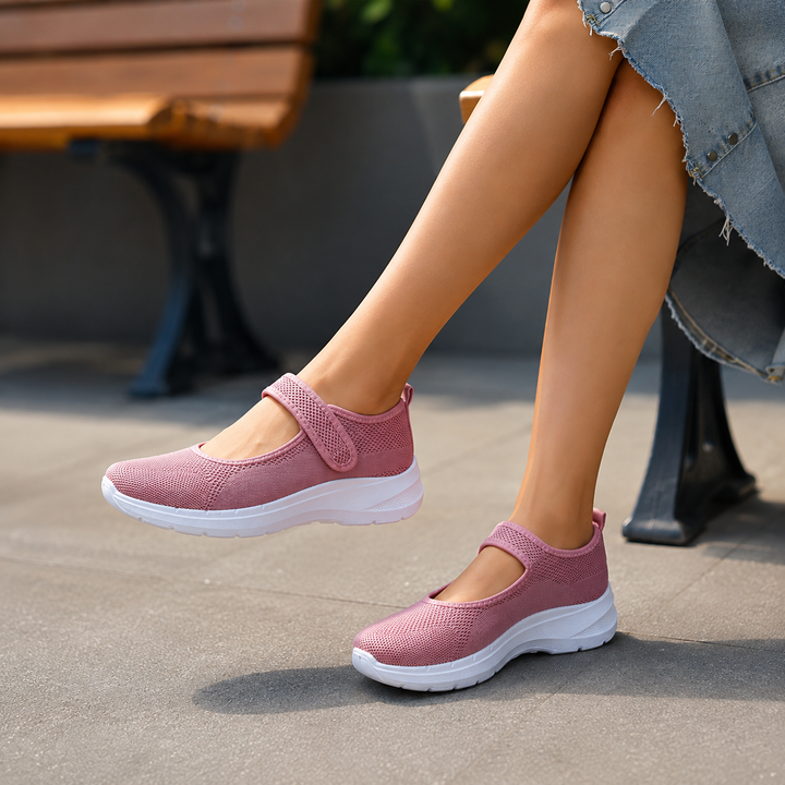 Elevana – Mesh Mary Jane Adjustable Strap Walking Shoe