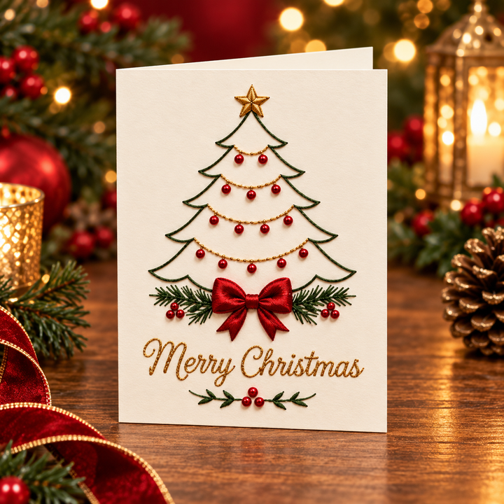 Stitchmas – Printed Pattern Christmas Embroidery Card Kit