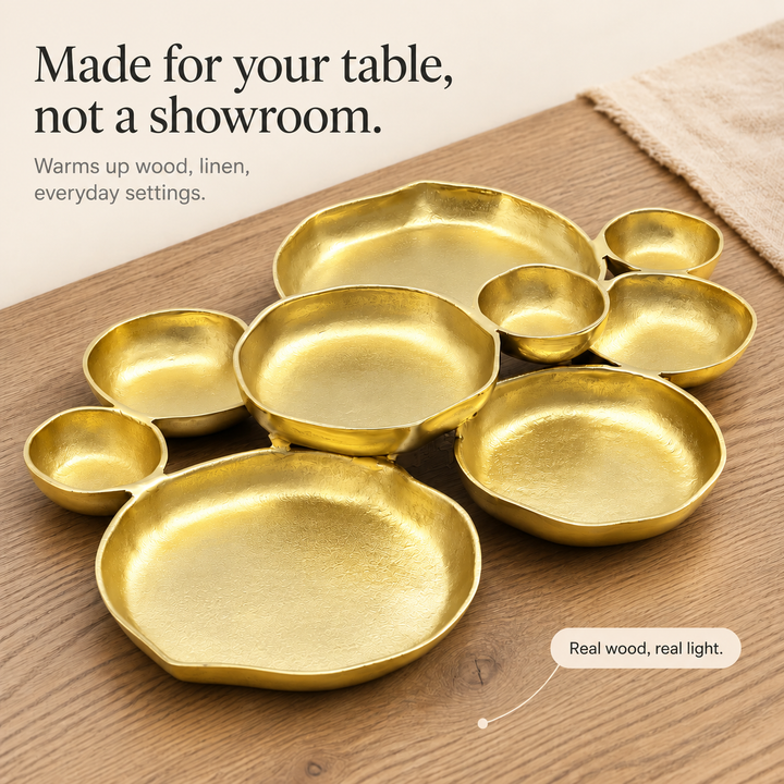 Clusterware – Nine-Bowl Clustered Metal Serving Tray