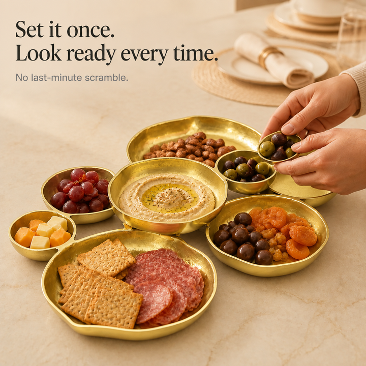 Clusterware – Nine-Bowl Clustered Metal Serving Tray