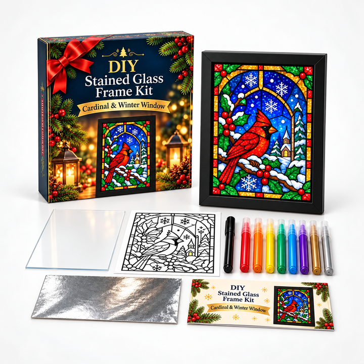 NoelGlow – Foil-Backed Christmas Stained Glass Art Kit