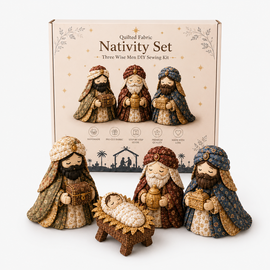 Heirloom & Hollow – Patchwork Fabric Nativity Sewing Kit