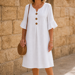 Fielding – Ruffle Sleeve Button Front Midi Dress
