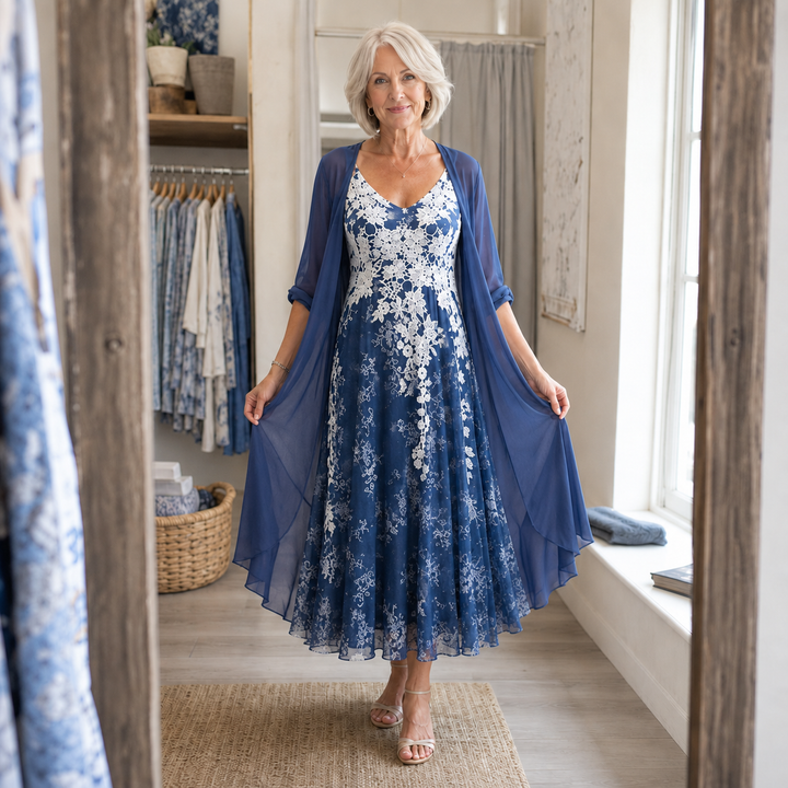 Wearbella – Floral Print Dress And Duster Set
