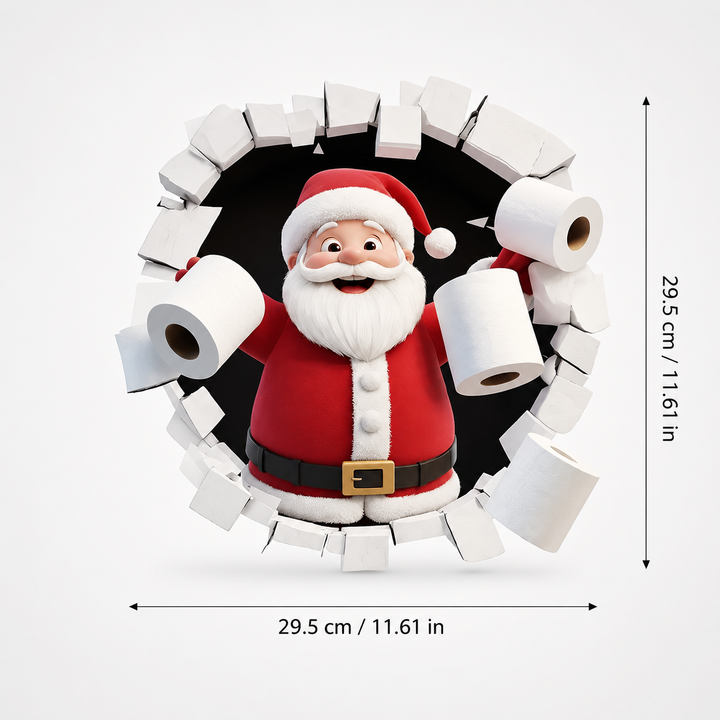 Peekaboo Claus – Peeking Santa Wall Sticker Decal (4Pcs)