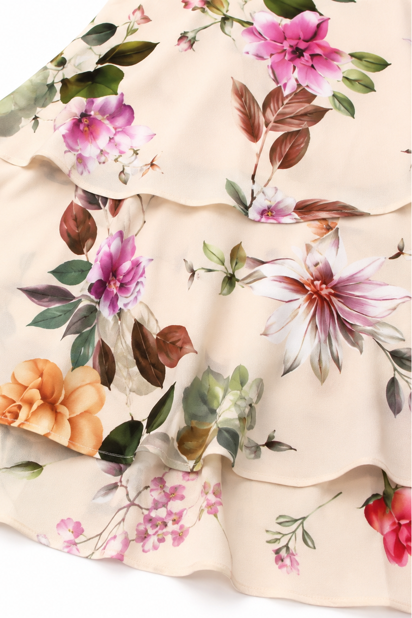 Cascalia – Tiered Floral Cascade Midi Dress