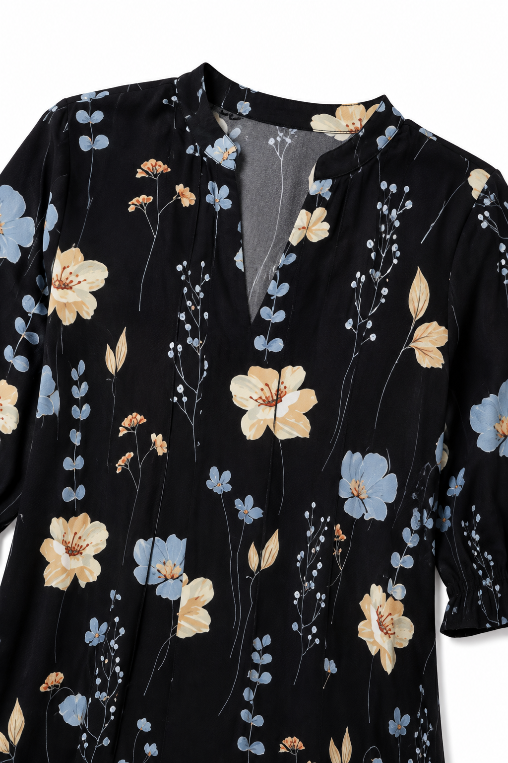 Wearbella – Lapel Collar Floral Maxi Shift Dress