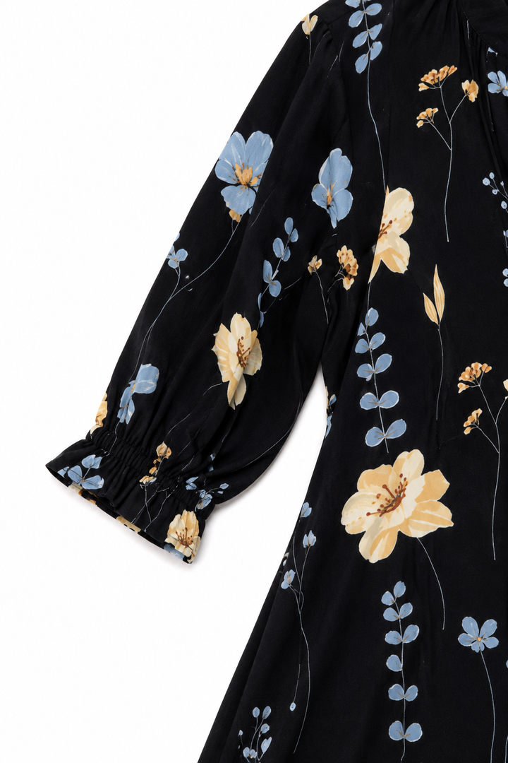 Wearbella – Lapel Collar Floral Maxi Shift Dress