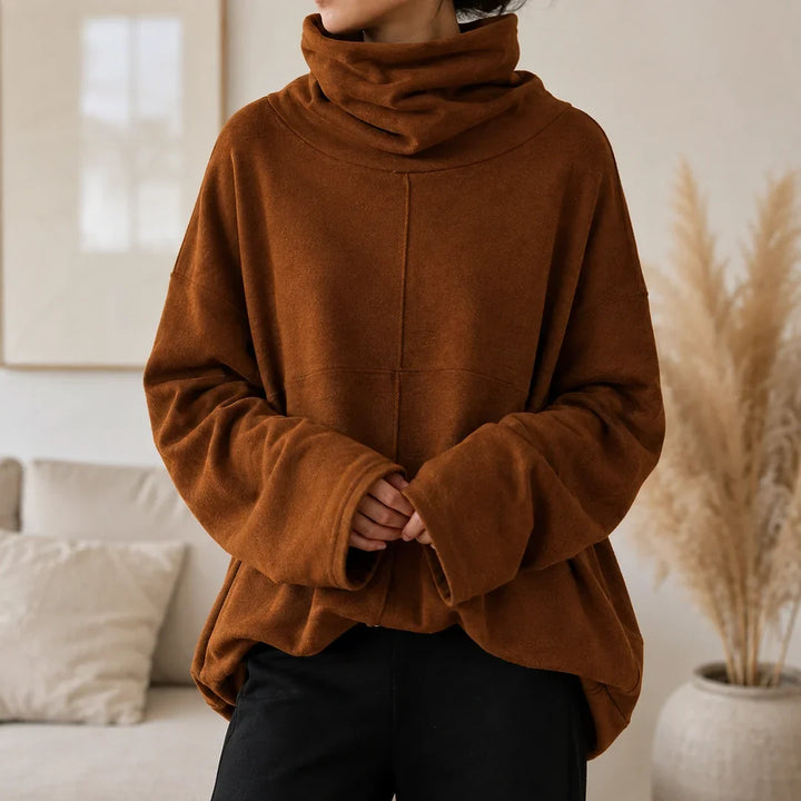 Cowlmara – Brushed Cowl-Neck Oversized Pullover