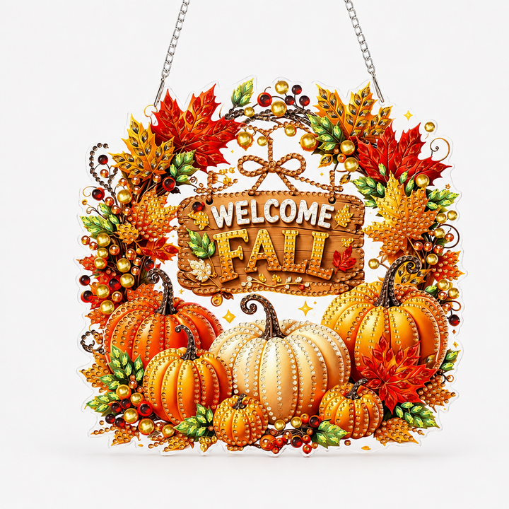 Duskglow Wreath – Pumpkin Diamond Painting Wreath Kit