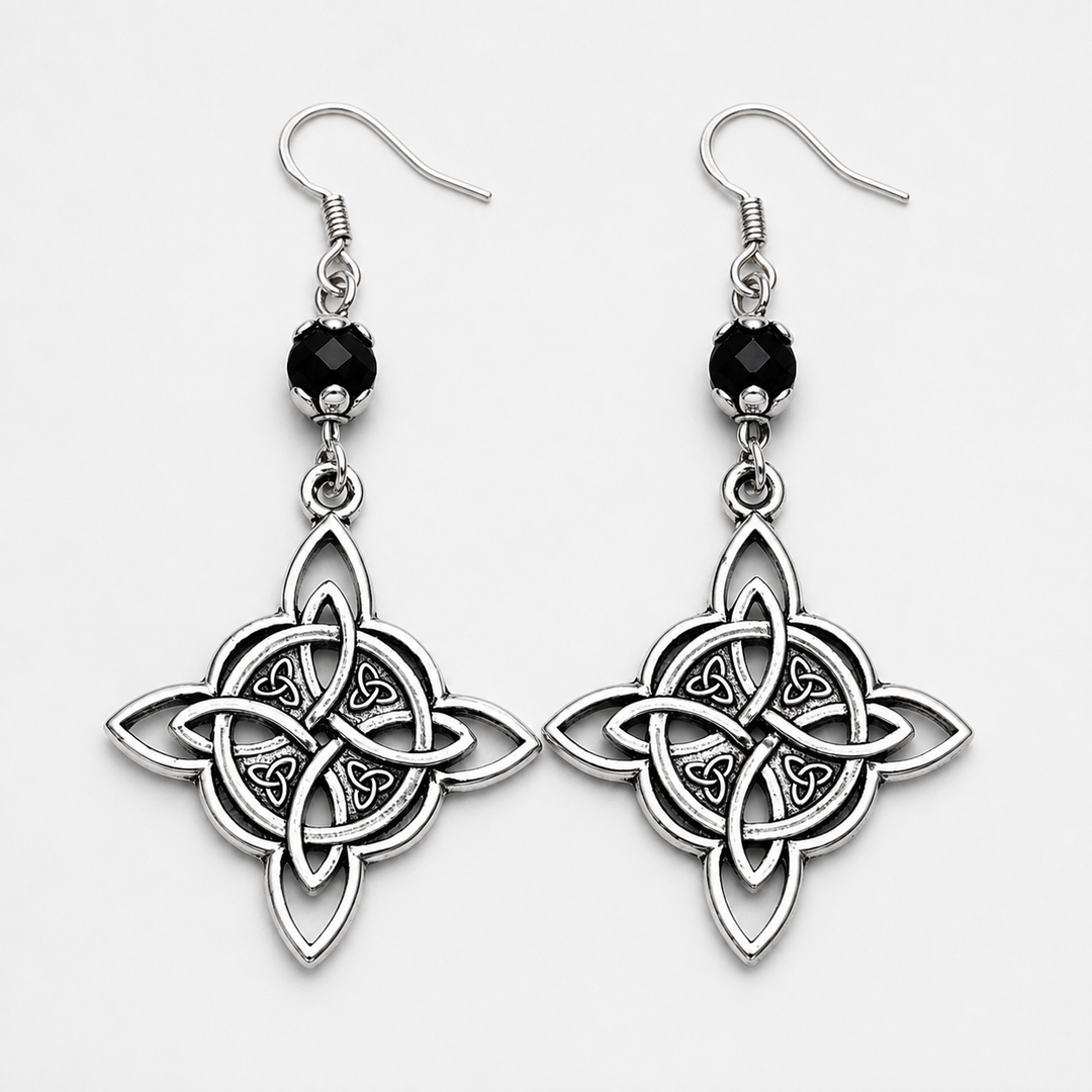 Lunavia – Vintage Celtic Knot Crystal Drop Earrings