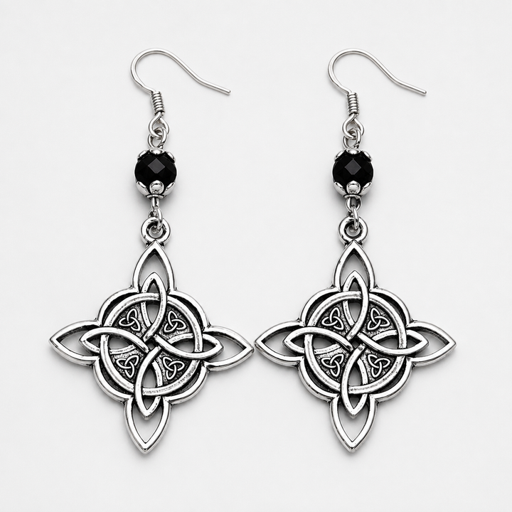 Lunavia – Vintage Celtic Knot Crystal Drop Earrings