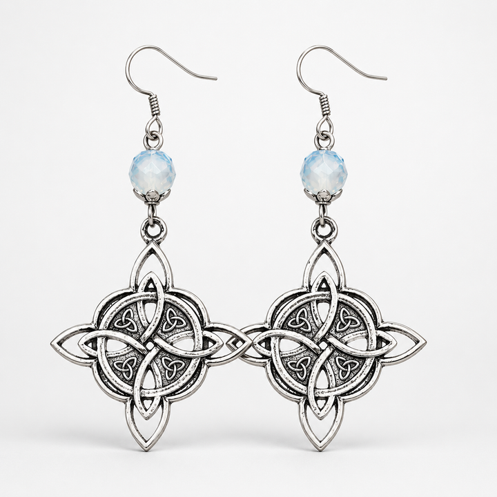 Lunavia – Vintage Celtic Knot Crystal Drop Earrings