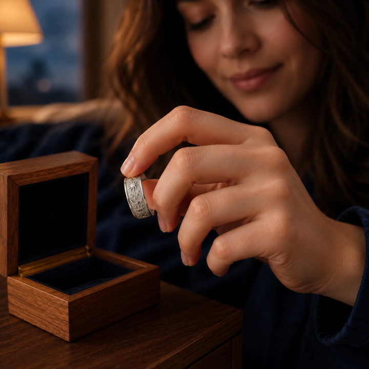 Tethro – The Spinner Ring That Calms Your Hands, Not Just Your Look (2Pcs)