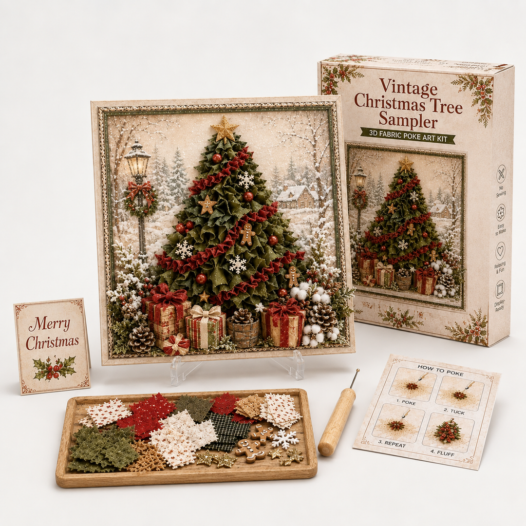 Foldery – Pre-Punched 3D Christmas Fabric Art Kit