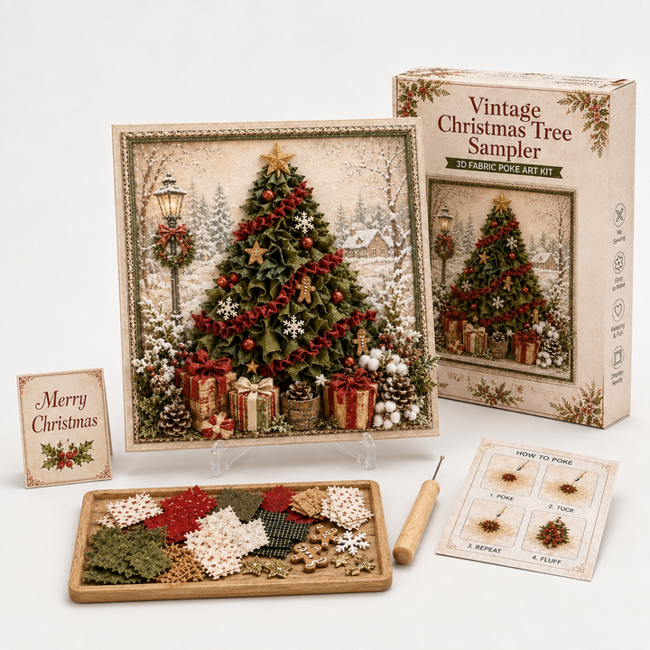 Foldery – Pre-Punched 3D Christmas Fabric Art Kit