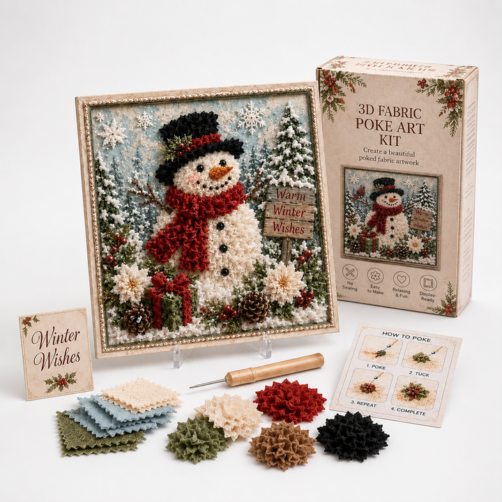 Foldery – Pre-Punched 3D Christmas Fabric Art Kit