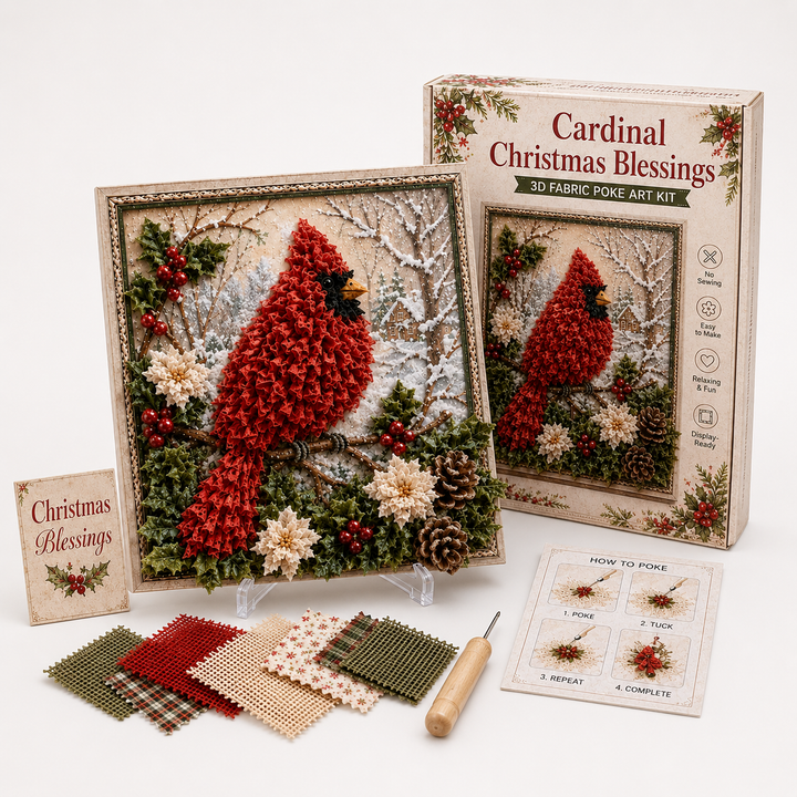 Foldery – Pre-Punched 3D Christmas Fabric Art Kit