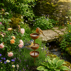 Birdwell – Rustic Copper Bird Bath Garden Stake