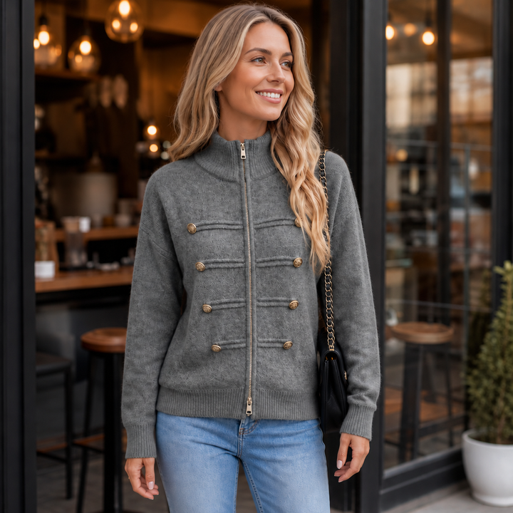 Wearbella – Double-Zip Ribbed Knit Jacket