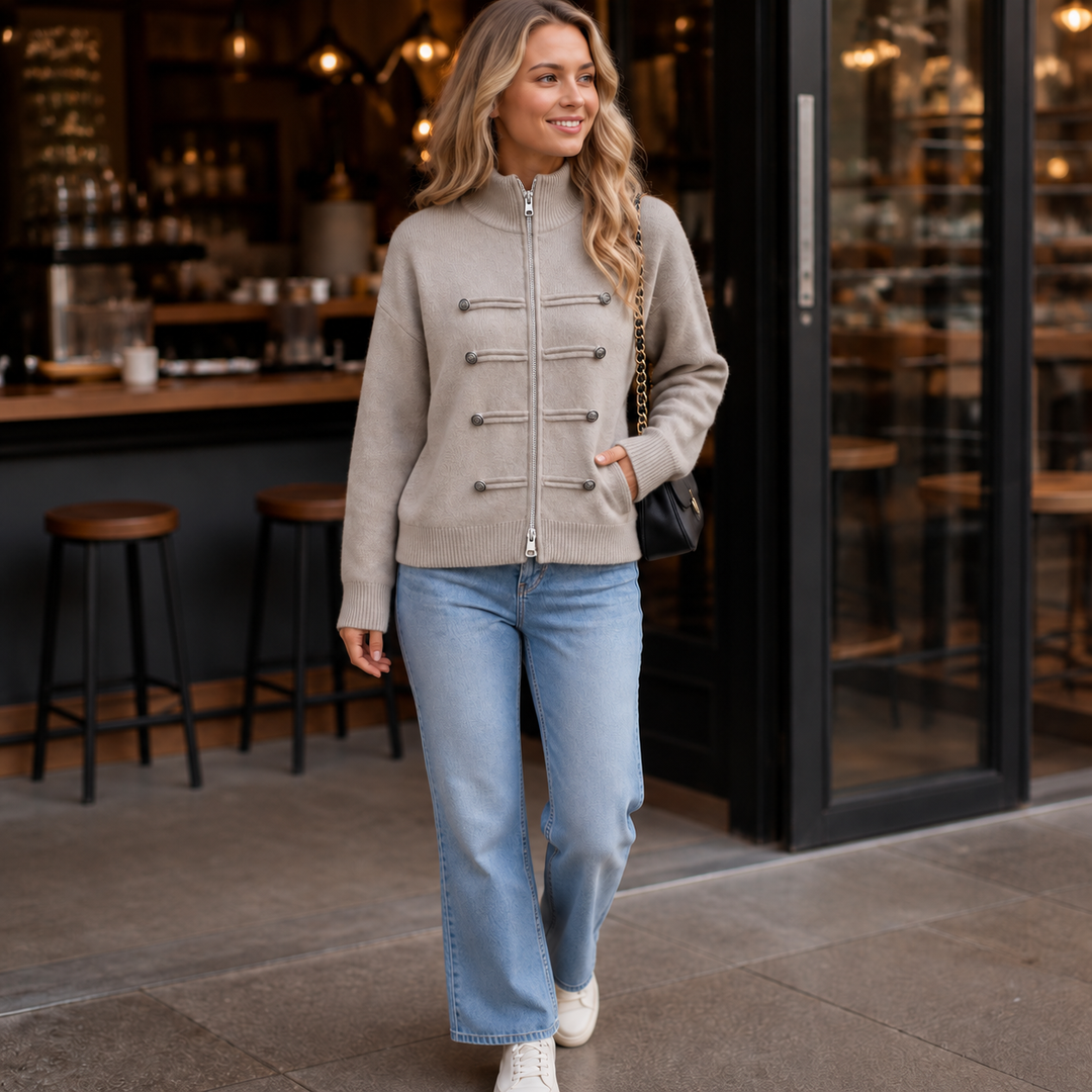 Wearbella – Double-Zip Ribbed Knit Jacket