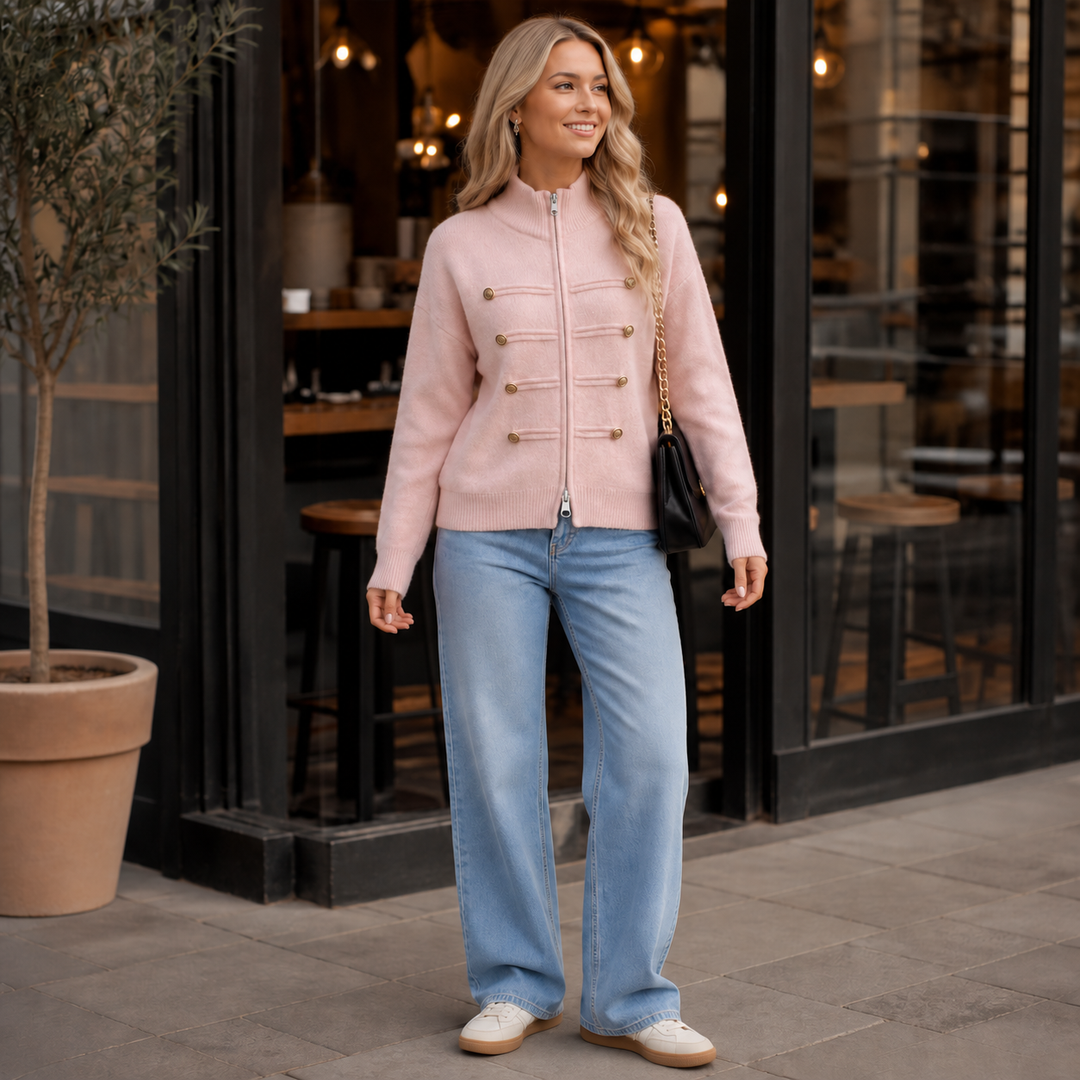 Wearbella – Double-Zip Ribbed Knit Jacket