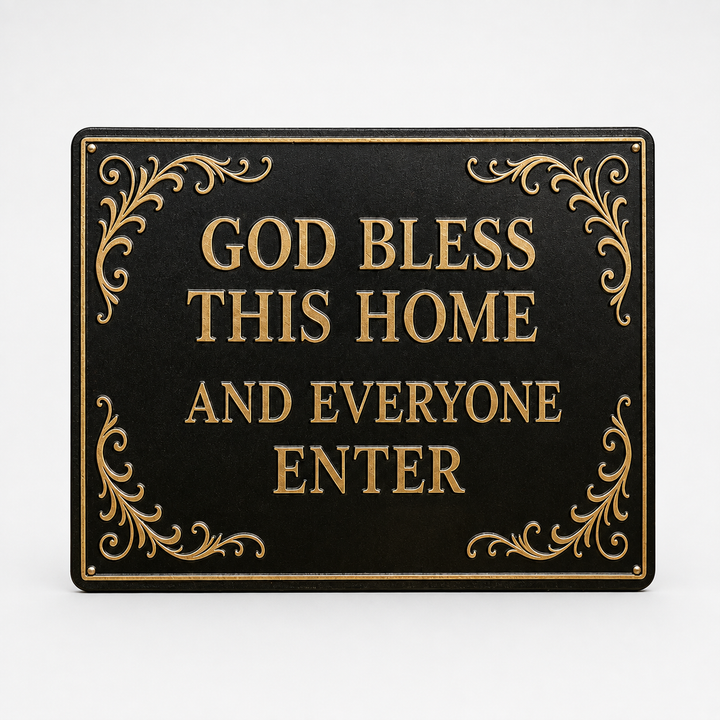 Graceborne – Embossed Scroll Metal Blessing Sign