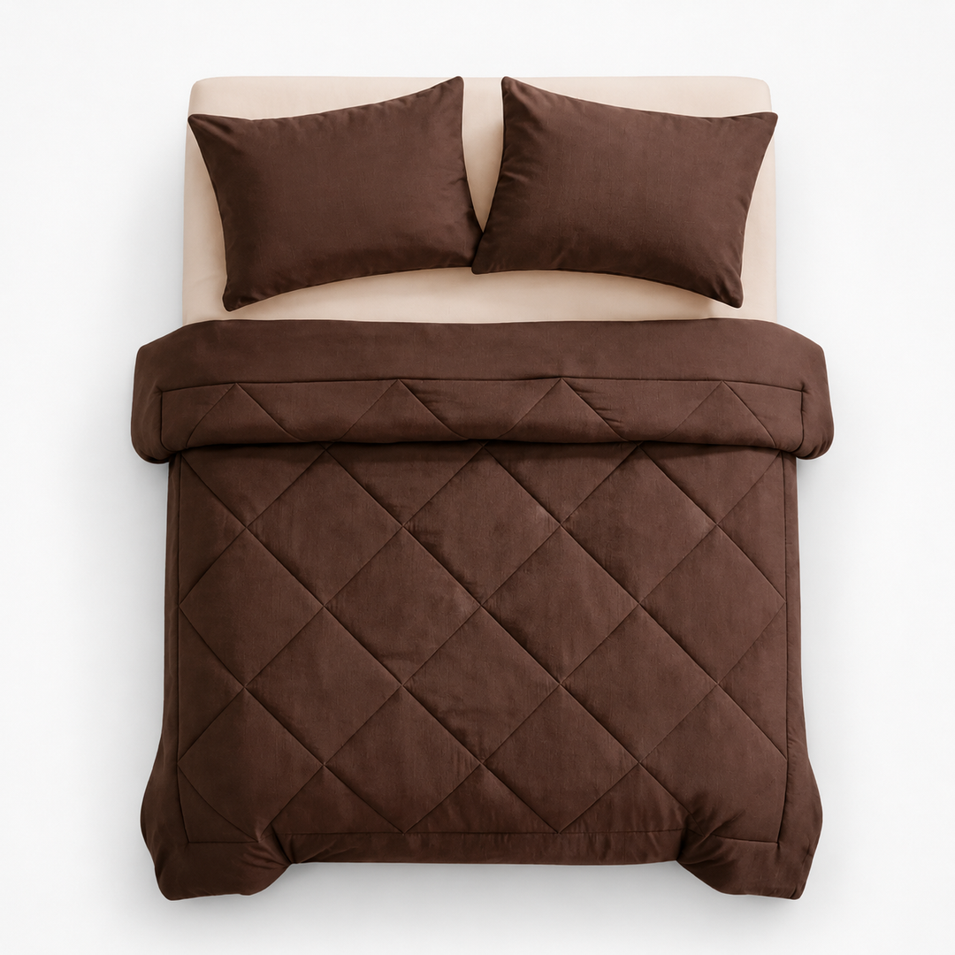 Wearbella – Diamond Quilted Charcoal Comforter Set