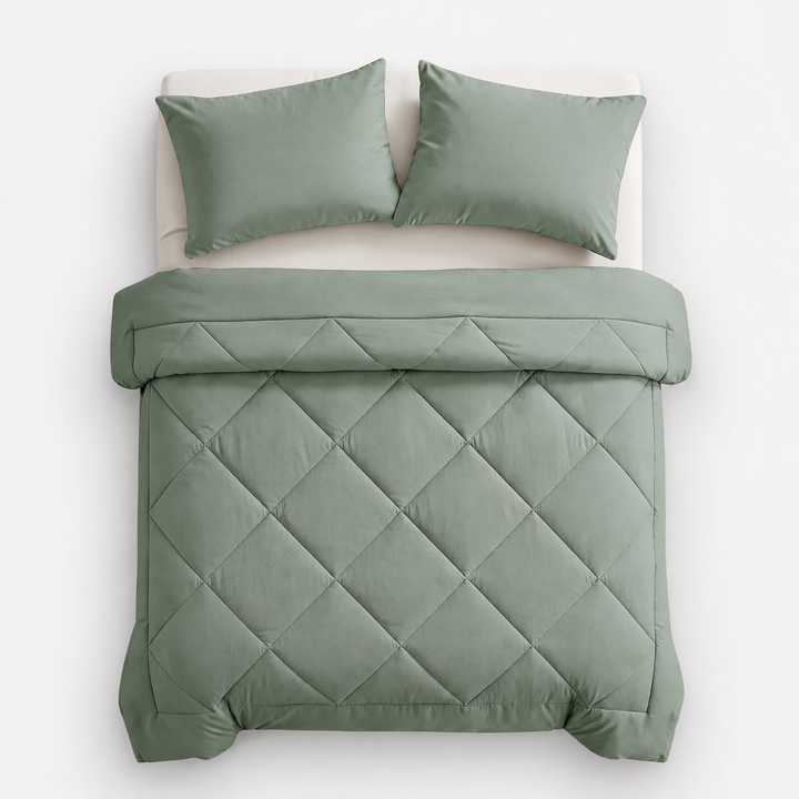 Wearbella – Diamond Quilted Charcoal Comforter Set