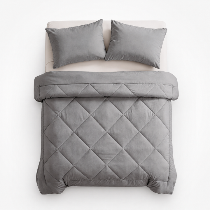 Wearbella – Diamond Quilted Charcoal Comforter Set