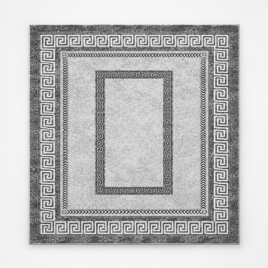 Gripwell – Low-Pile Machine-Washable Greek Key Area Rug