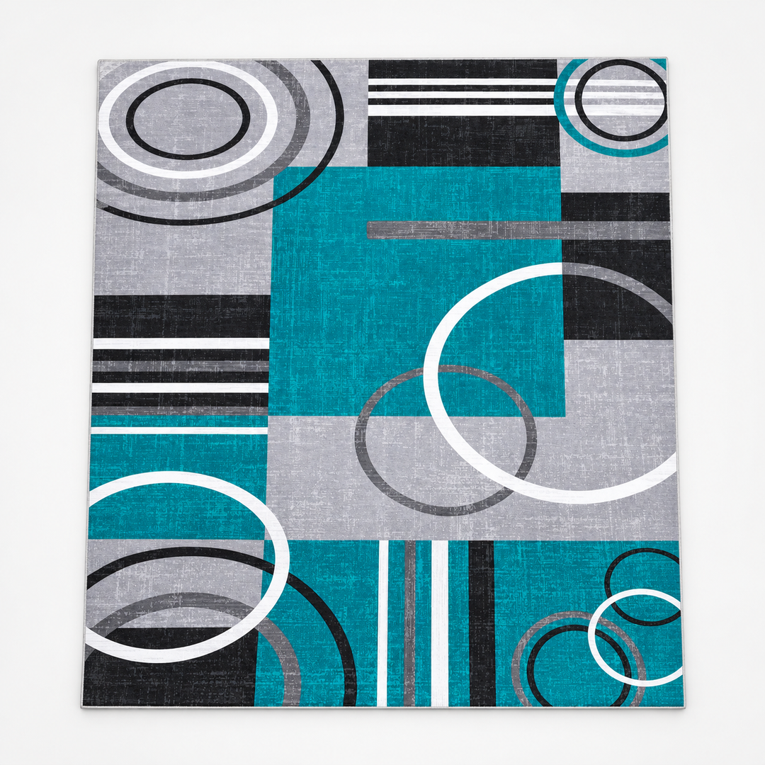 Gripwell – Low-Pile Machine-Washable Greek Key Area Rug