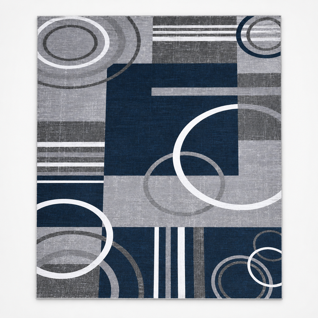 Gripwell – Low-Pile Machine-Washable Greek Key Area Rug