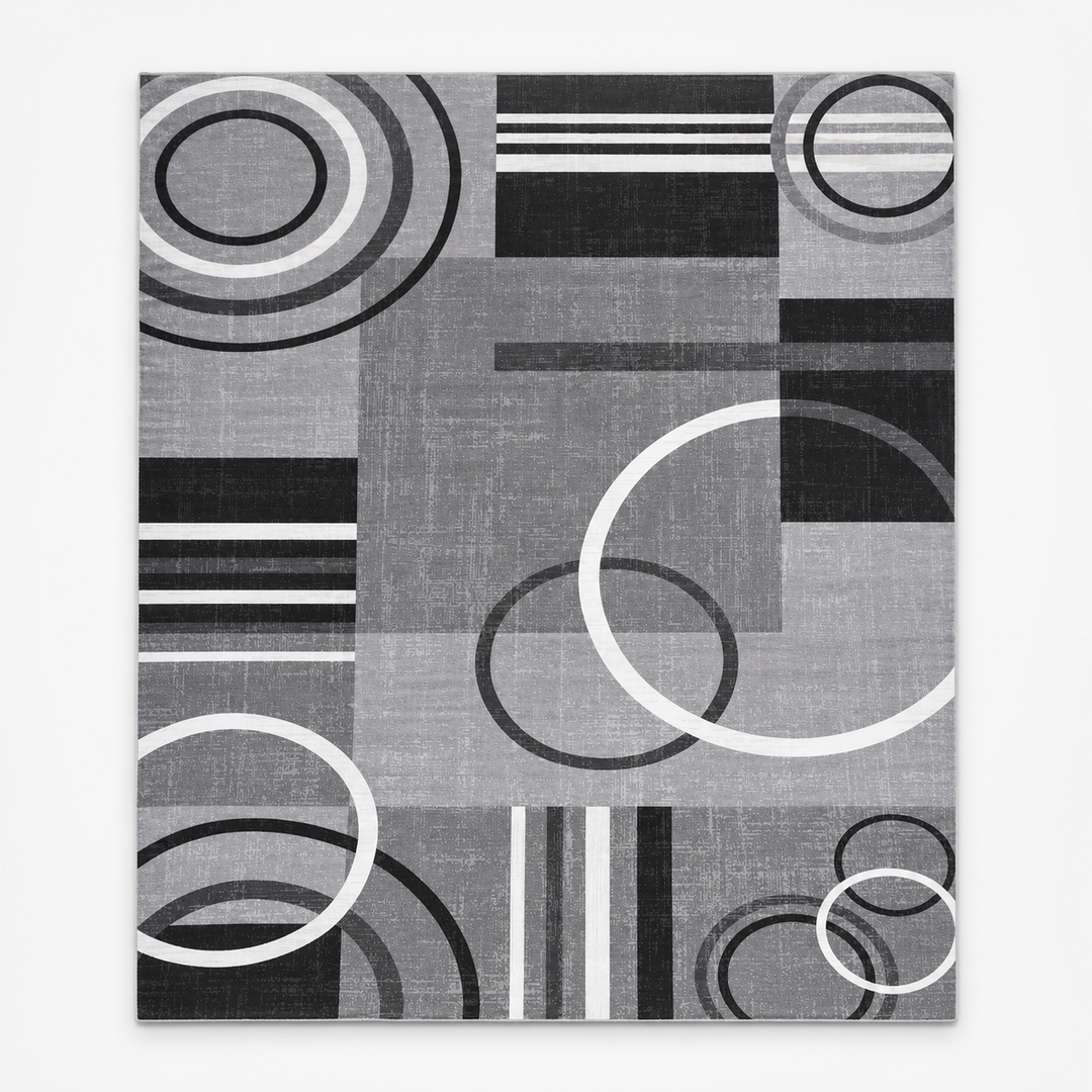 Gripwell – Low-Pile Machine-Washable Greek Key Area Rug