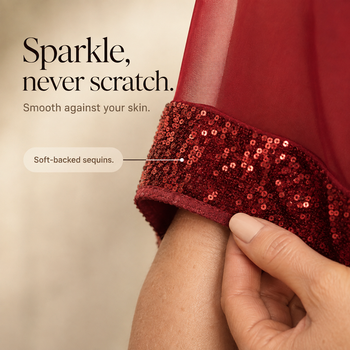 Wearbella – One-Shoulder Sequin Overlay Midi Dress