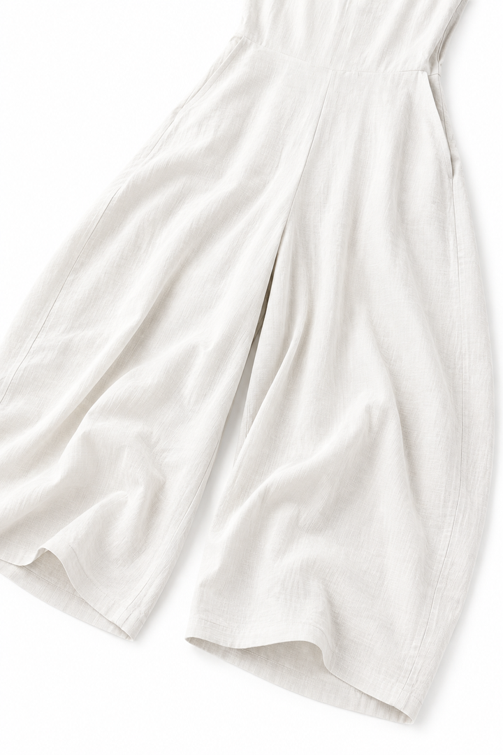 Wearby – Wide-Leg V-Neck Linen Look Jumpsuit
