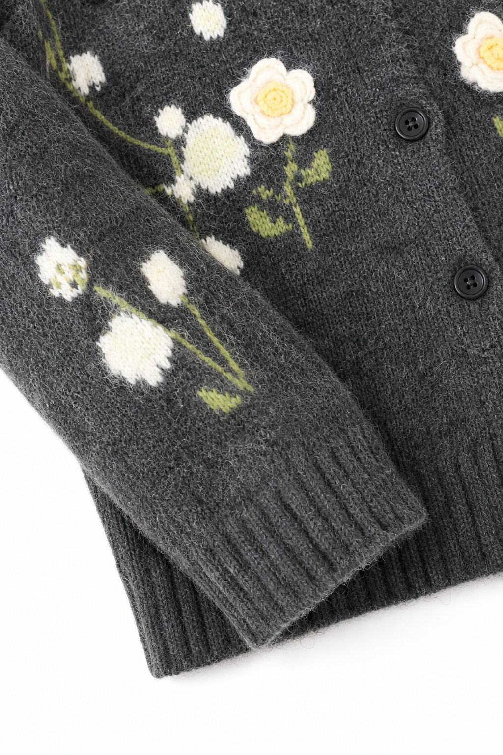 Meadowlin – Floral Knit Open-Front Cardigan – Lark & Clover