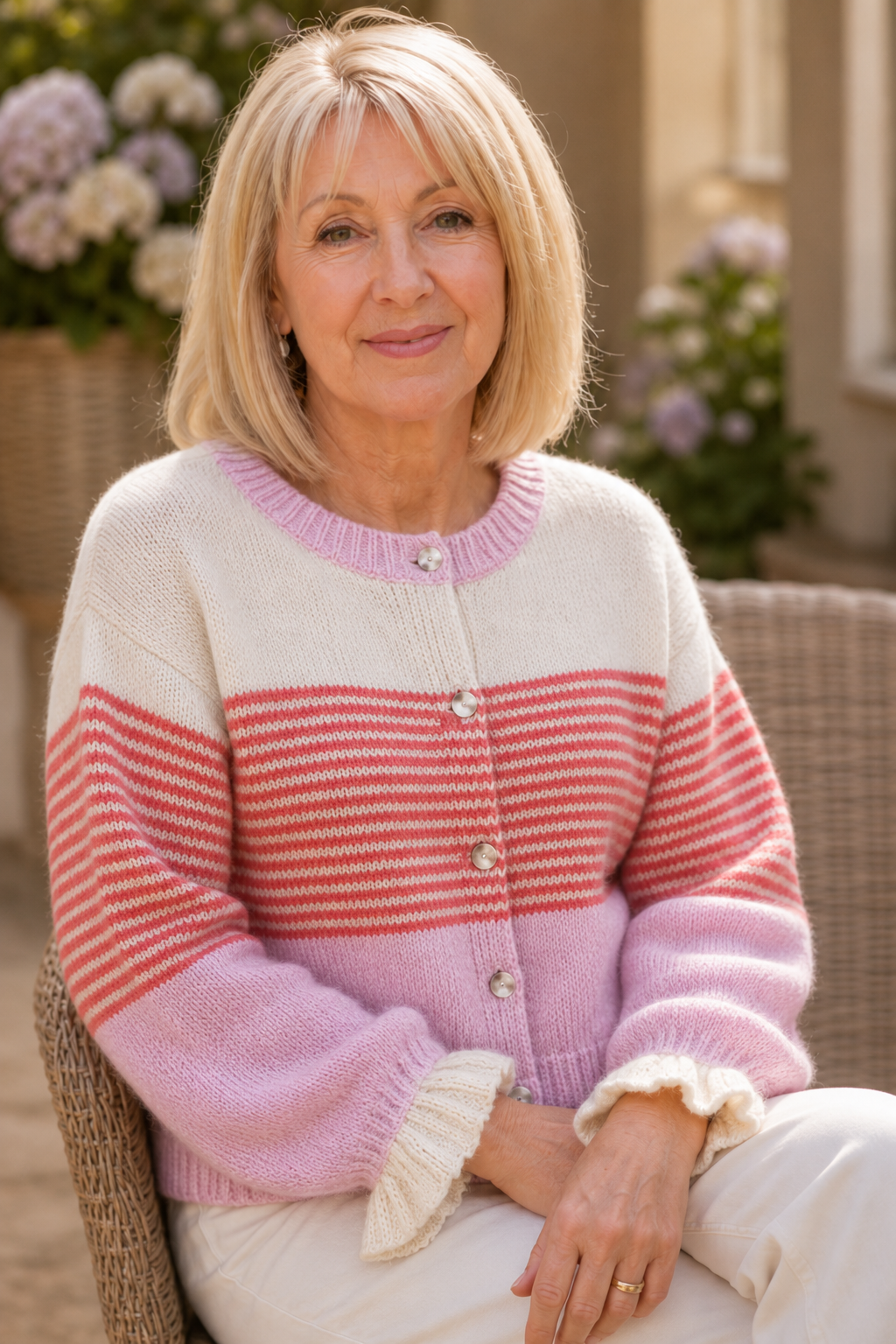 Warmweave – Color-Block Striped Open-Front Knit Cardigan