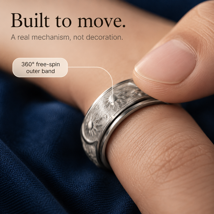 Tethro – The Spinner Ring That Calms Your Hands, Not Just Your Look (2Pcs)
