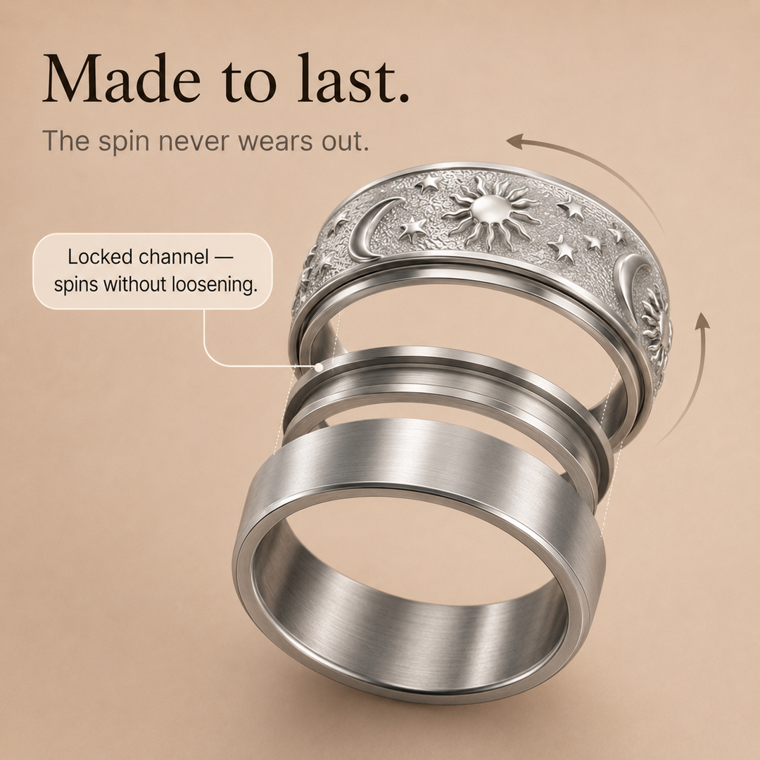 Tethro – The Spinner Ring That Calms Your Hands, Not Just Your Look (2Pcs)
