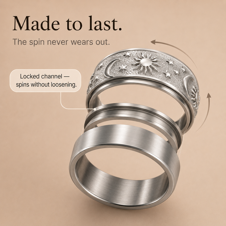 Tethro – The Spinner Ring That Calms Your Hands, Not Just Your Look (2Pcs)
